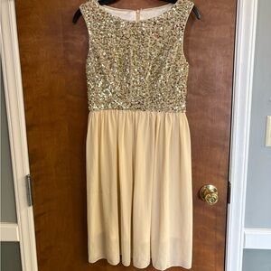 Sparkling Sequin Top Cream Kids Dress